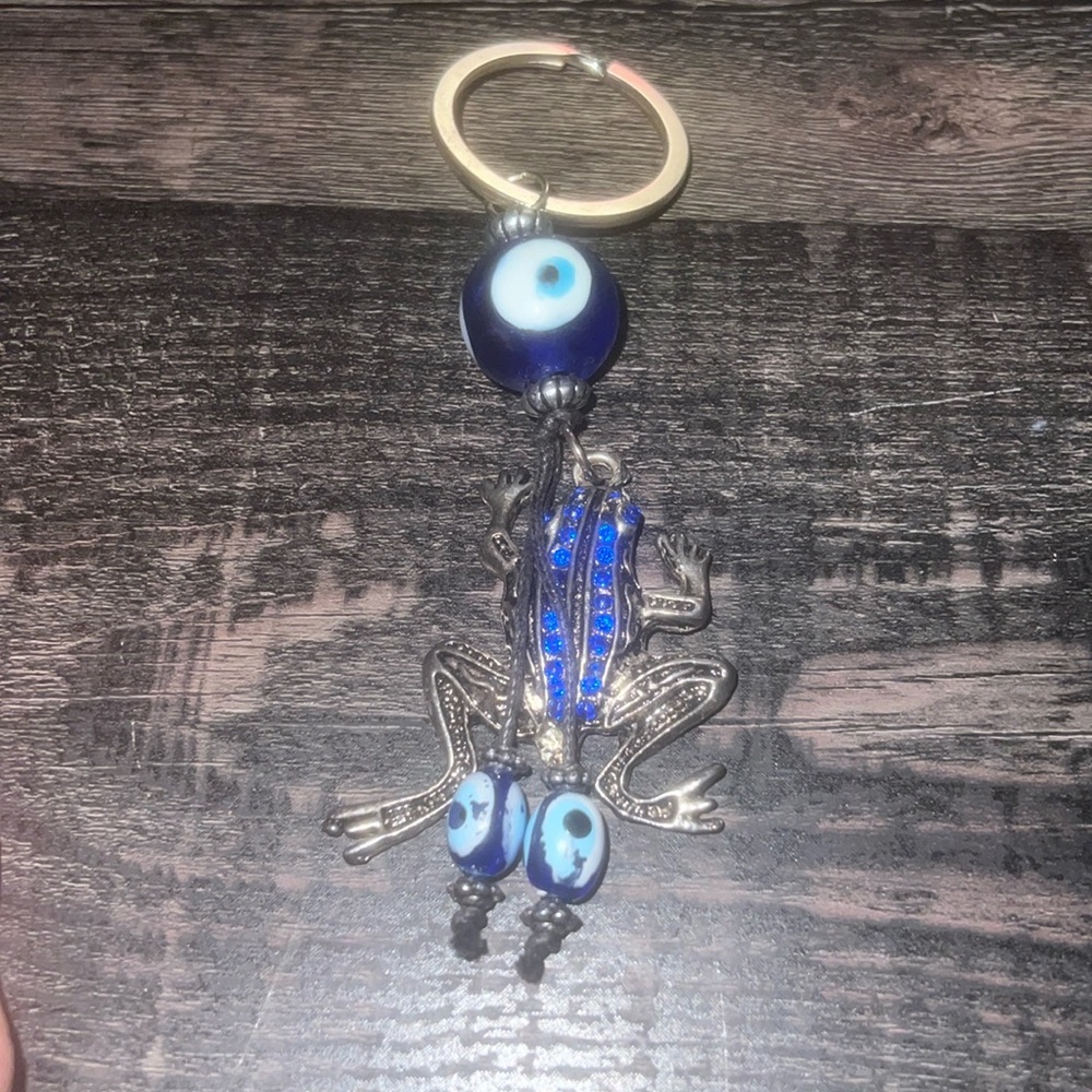 🧿🐸 Handmade Evil Eye Frog Keychain 🐸🧿